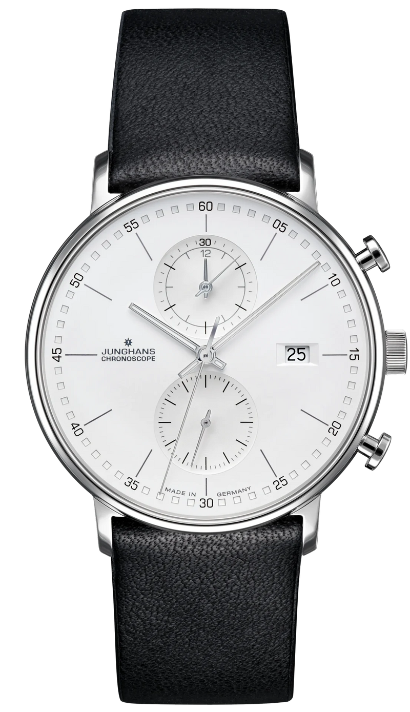 Form C Silver-Plated Dial / Black Leather Strap Silver Dial