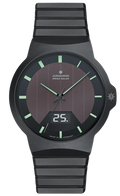 Force Mega Solar Black Ceramic / Ceramic Bracelet Black Dial