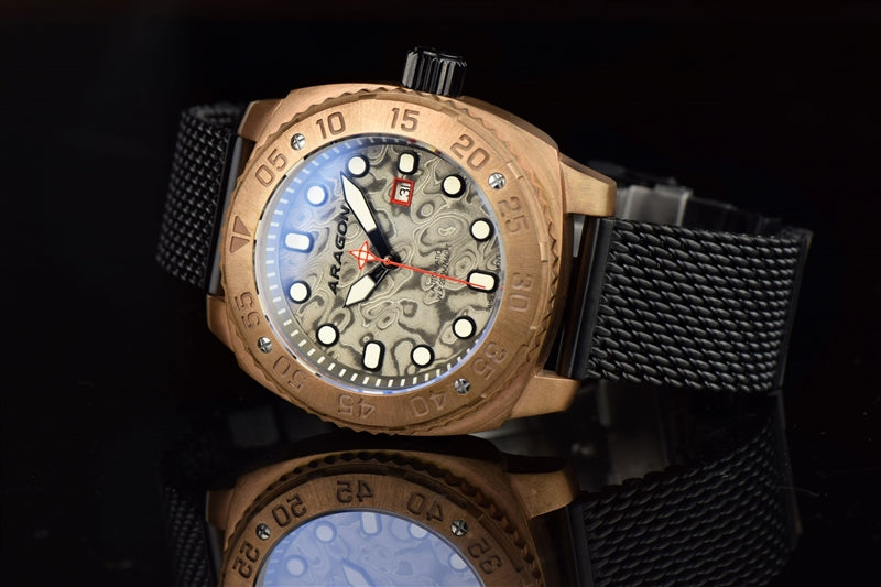 Parma 2 Bronze Damascus Swiss ETA 2824 50mm - Damascus