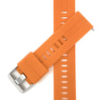 Bandini SIL.122 | Mens Quick Release Grooved Silicone Heavy Duty Sports Watch Band - 22mm / Orange 22mm / Orange |  Dial
