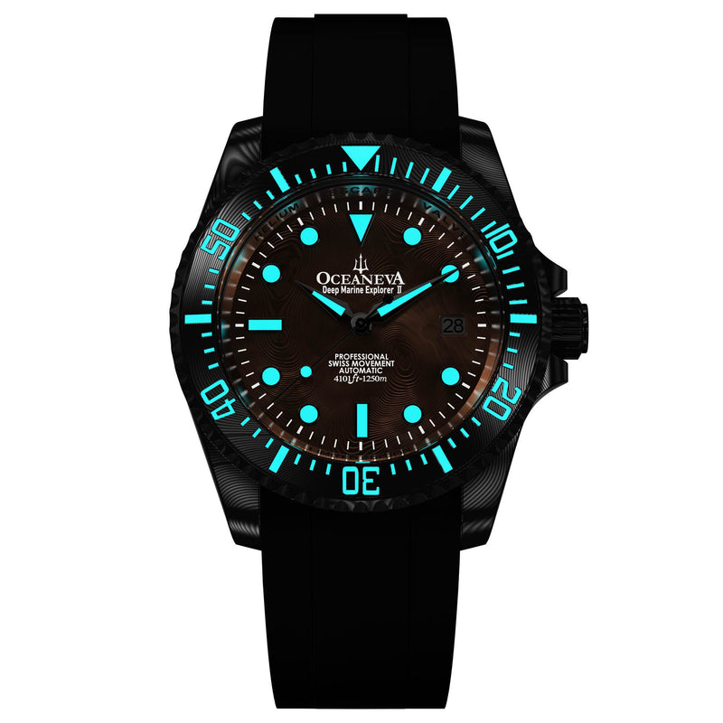 Damascus Swiss Automatic SW200 Deep Marine Explorer II Damascus/Rose Gold Damascus Dial | Rose Gold Dial