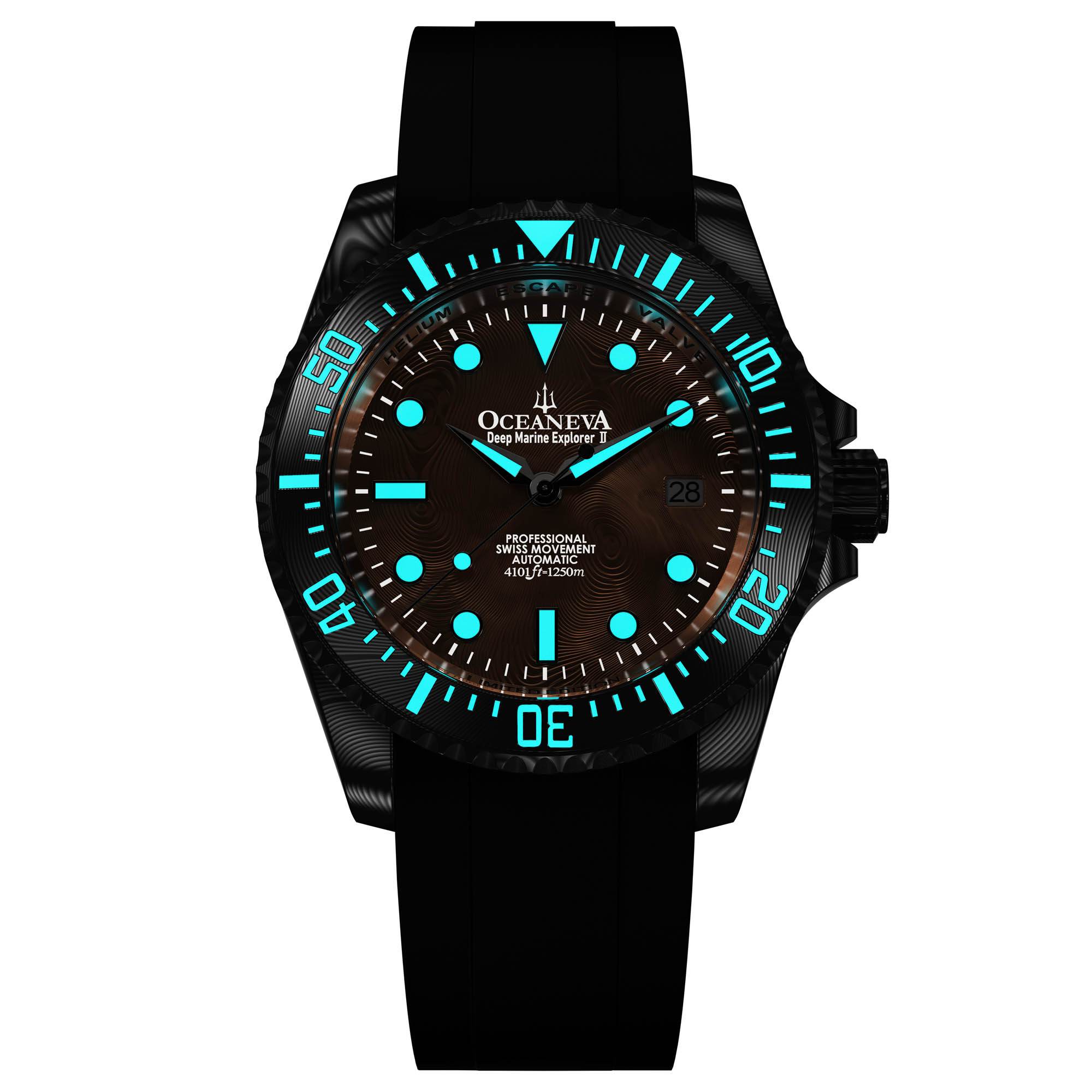 Damascus Deep Marine Explorer II Damascus Bezel | Rose Gold Dial