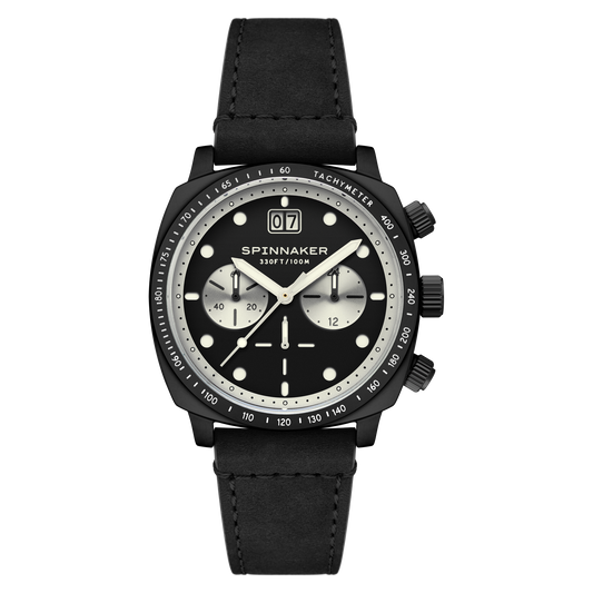 Hull Chronograph Black / Leather | Black Dial