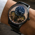 Thomas Earnshaw Scientists Faraday Double Barrel Automatic Black & Rose Gold / Leather | Black Dial