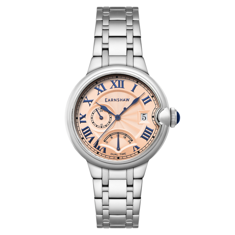 Barallier Retrograde Dual Time Rose Gold /Stainless Steel Rose Gold Dial