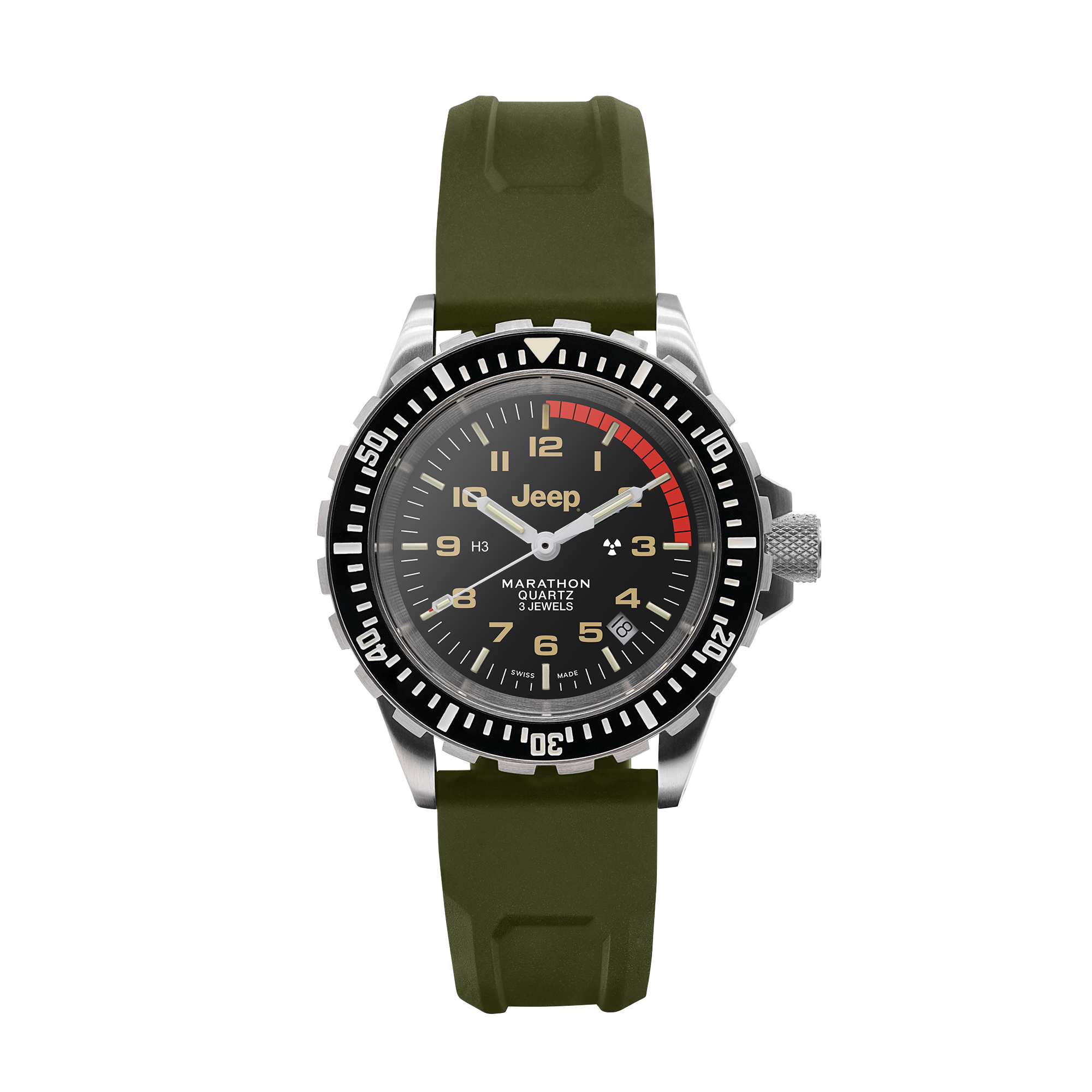 JEEP TSAR on Rubber (OD Green) JEEP TSAR | Black Dial