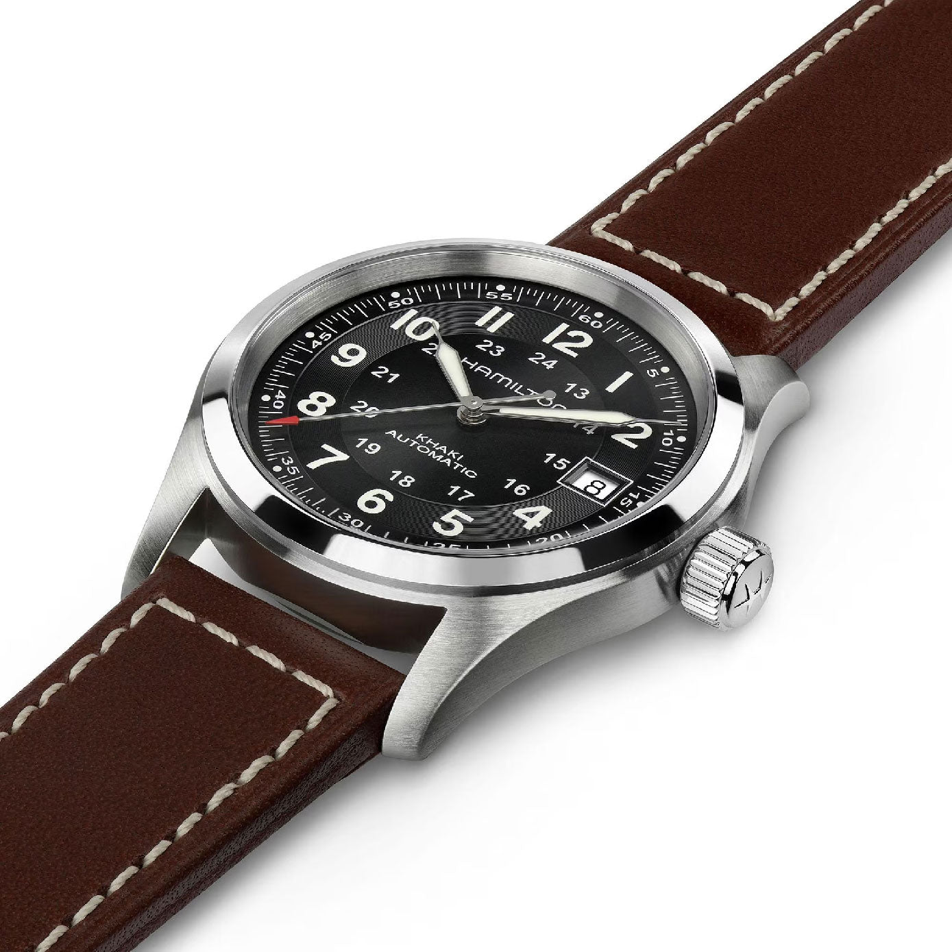 KHAKI FIELD Black / Leather Black Dial
