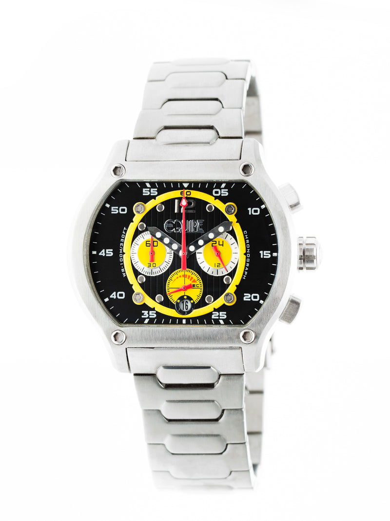 Dash Chronograph 316L Stainless Steel Band Silver/Black/Yellow
