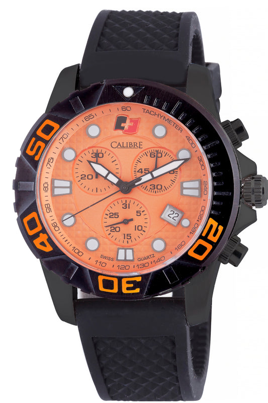 Akron Orange- IPBlack Chronograph | Orange Dial