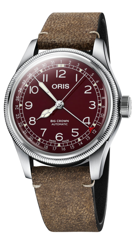 Big Crown Pointer Date Burgundy dial / Deer strap | Red Dial