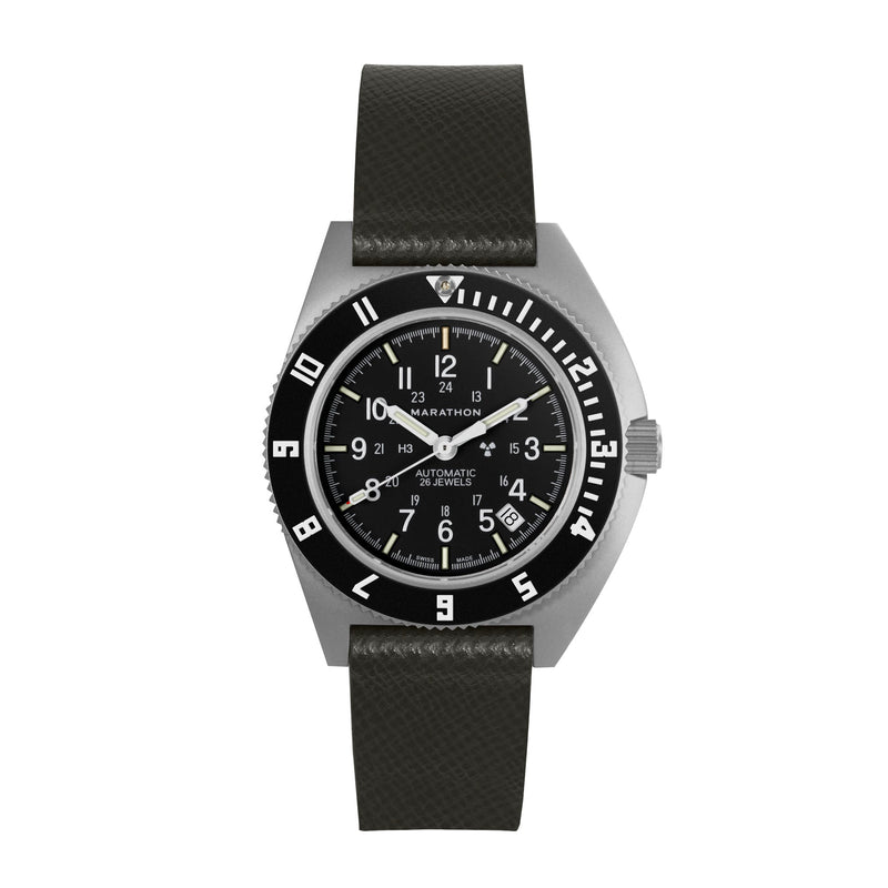 STRAP, 20mm, ITALIAN LEATHER, CROSS HATCH, PARKERIZED BUCKLE, MOSS GREEN, STANDARD ITALIAN LEATHER, CROSS HATCH