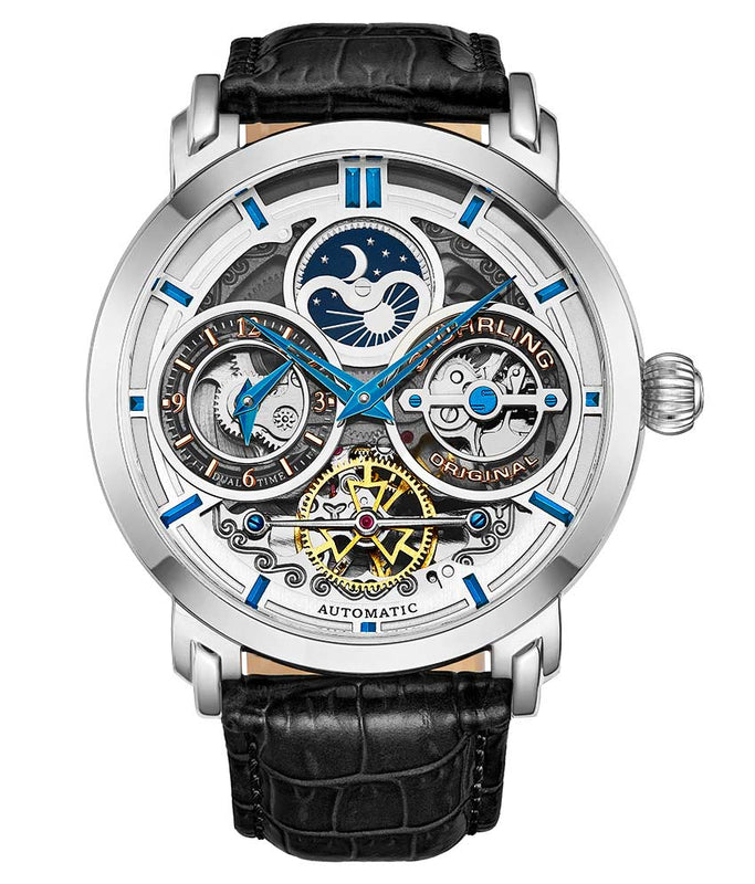 Legacy Silver Dial / Black Leather Blue Yellow | Silver Dial