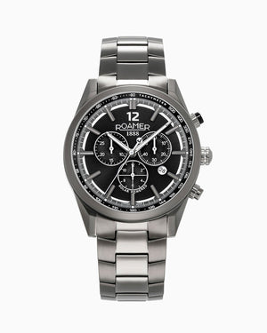 Helios Power Black dial, grey stainless steel bracelet Black Dial