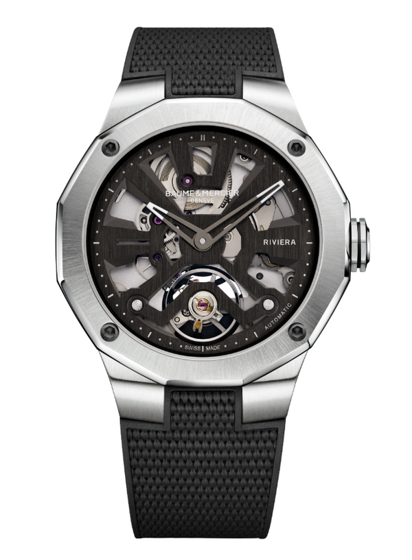 Riviera Skeleton / Black Rubber | Black Dial