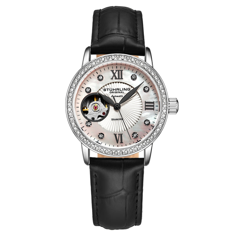 Legacy-3952.1 Black Leather | Silver Dial