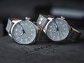 Augsburg Grau 42 Automatic / Leather Strap Gray Dial