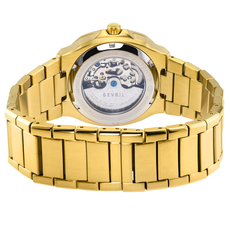 Potente IP Gold/Blue Dial,IP Gold band, Swiss Automatic Dress Watch | Blue Dial