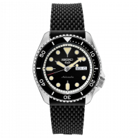 Seiko 5 Sports SKX series Silicone Strap Black Dial