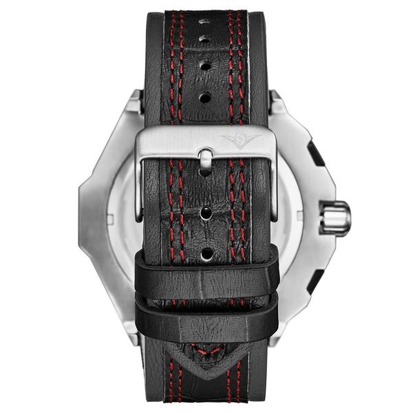 Mens Sport Watch Black/Leather | Black Dial