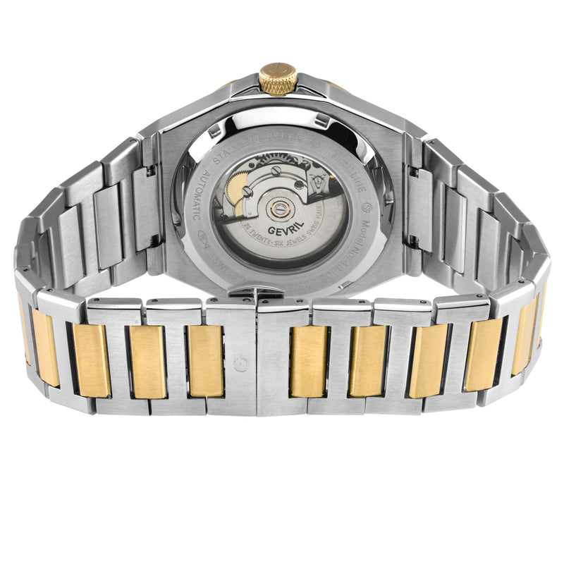 High Line Gevril High Line Swiss Made SW200 Automatic Black Bezel two tone IPYG watch | Black Dial