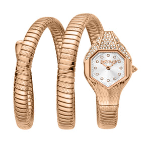 Just Cavalli 22mm / Rose Gold / Silver Silver Dial