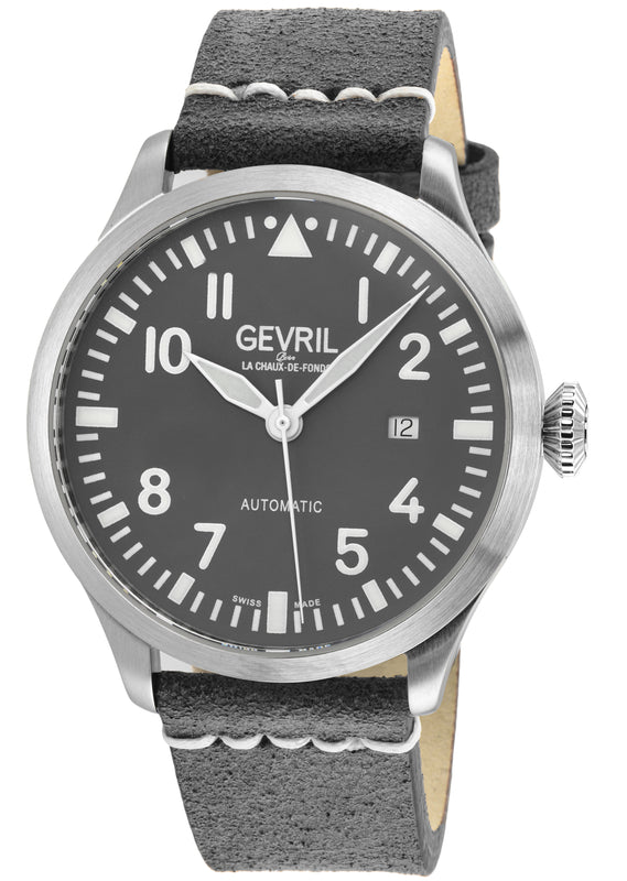 Vaughn Gevril Sellita SW200 Pilot Watch Gray | Black Dial