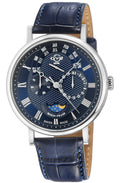 Maestro GV2 Swiss Quartz, 316L Case, Blue Dial, Blue Italian Leather Strap Blue Dial
