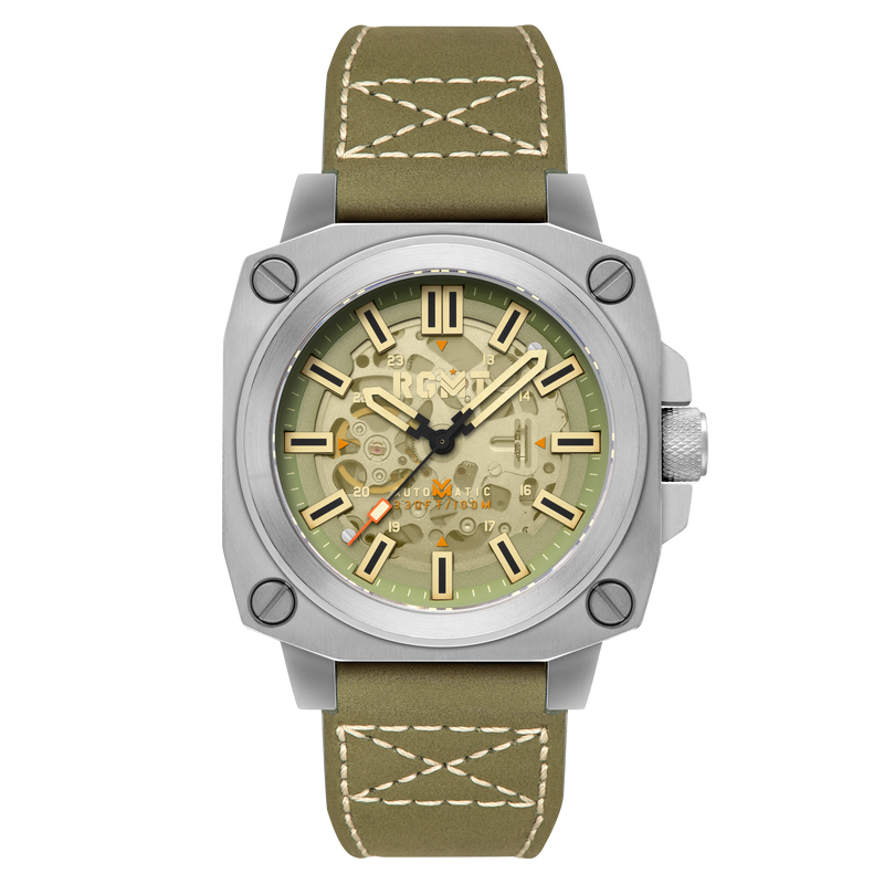 Altimeter Skeleton Automatic Green / Leather | Green Dial