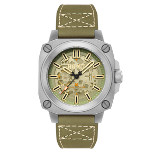 Altimeter Skeleton Automatic Green / Leather | Green Dial