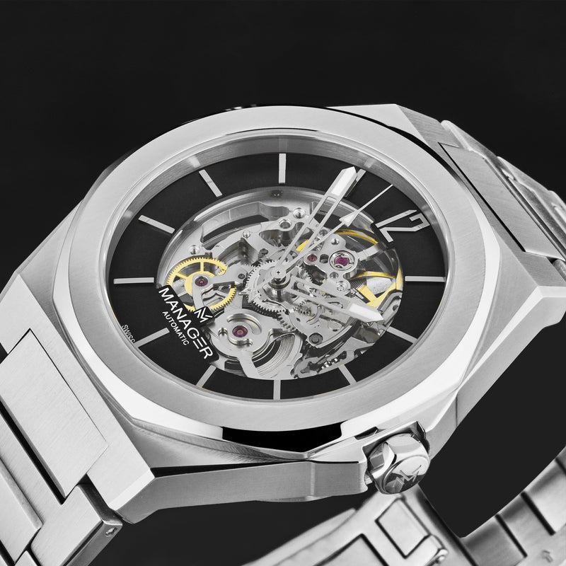 Open mind MAN-RO-01-SM / Black / Stainless-Steel | Black Dial