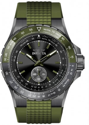 Aviator Men Green Dial / Green Silicone Strap Black Dial