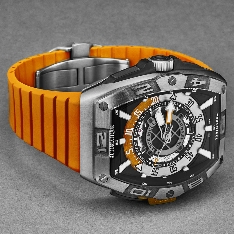 SkaFander 46SCSKFBLKORG / Black, Openworked | Black Dial