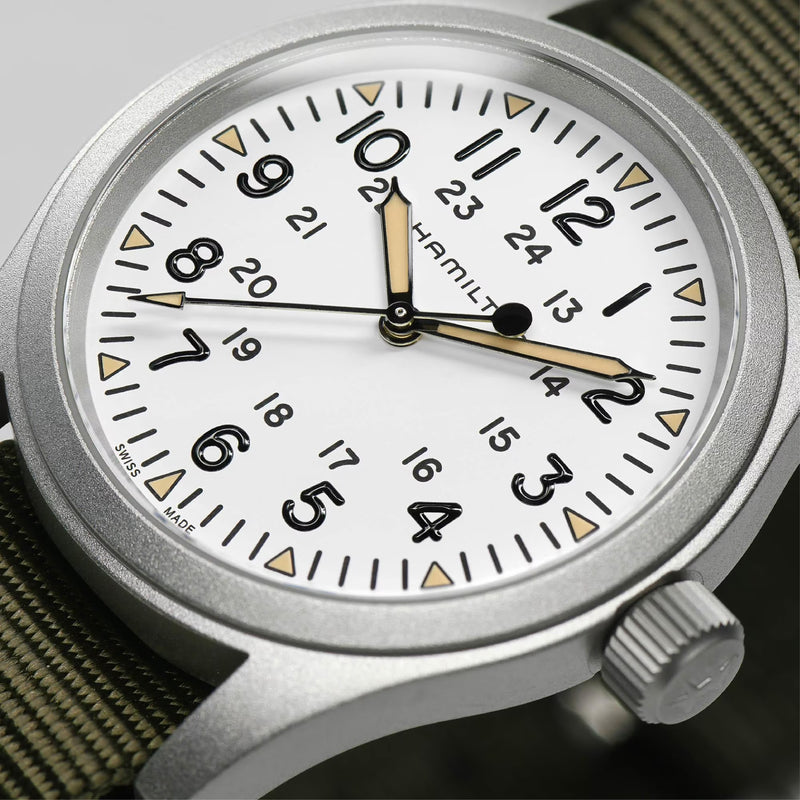 Khaki Field White / Fabric | White Dial