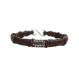 Handwrapped Brown Leather, Sterling Coil M (7.25" Wrist) |  Dial