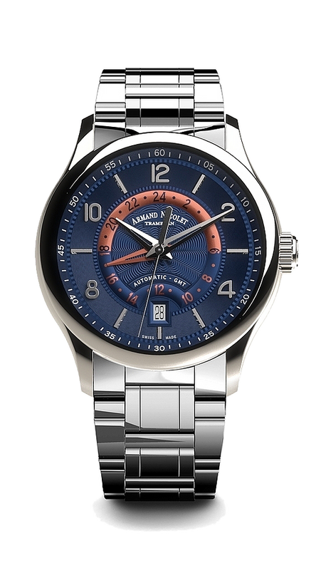 M02-4 Blue/Red/Metal bracelet |  Dial