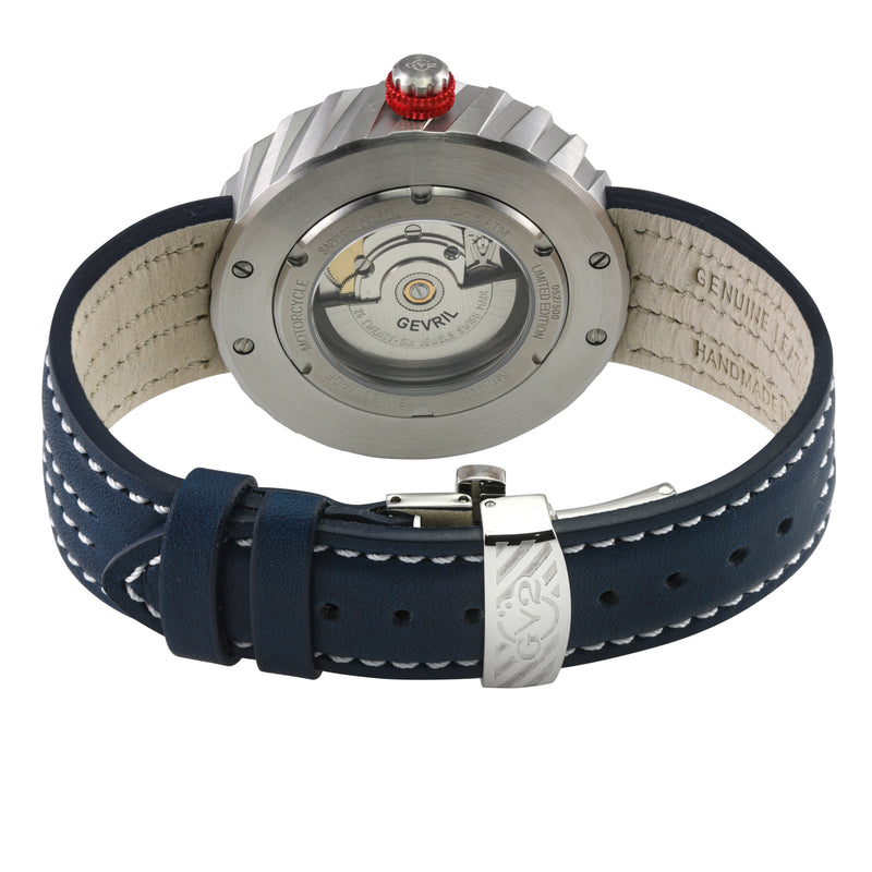 Motorcycle - Sport GV2 Swiss Made Automatic, Blue Dial with multi-layers represents a motorcycle disc braking system | Blue Dial