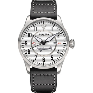 A50 D-MQUI Silver Dial Black Leather Strap GMT 42mm Silver Dial