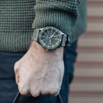 Cahill Automatic Gunmetal Green / Leather | Green Dial