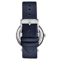 Luxe Automatic Skeleton Blue/Leather | Silver Dial