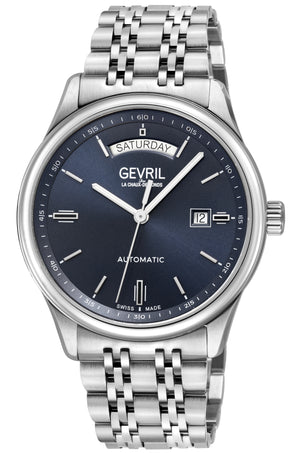 Excelsior Swiss made Automatic Sellita SW240, Day Date  Blue Sunray Dial, SS Case, SS bracelet | Blue Dial