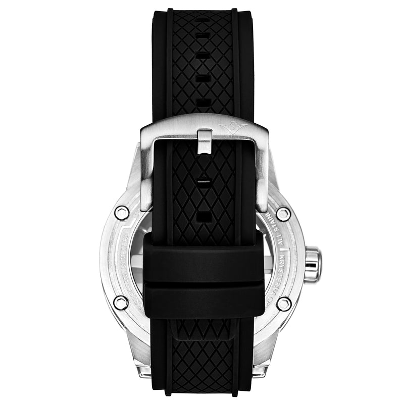 Automatic 50mm Skeleton silver | Black Dial