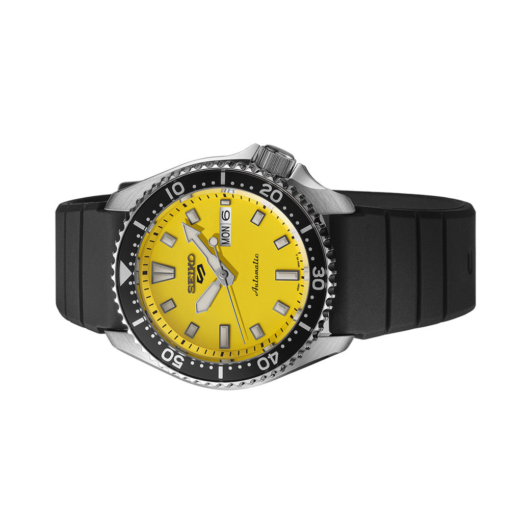 5 Sports SKX Yellow Dial / Black Silicone Strap Yellow Dial