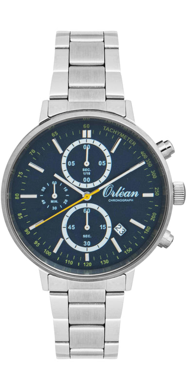 40mm Steel Chronograph Silver / Blue Dial | Blue Dial