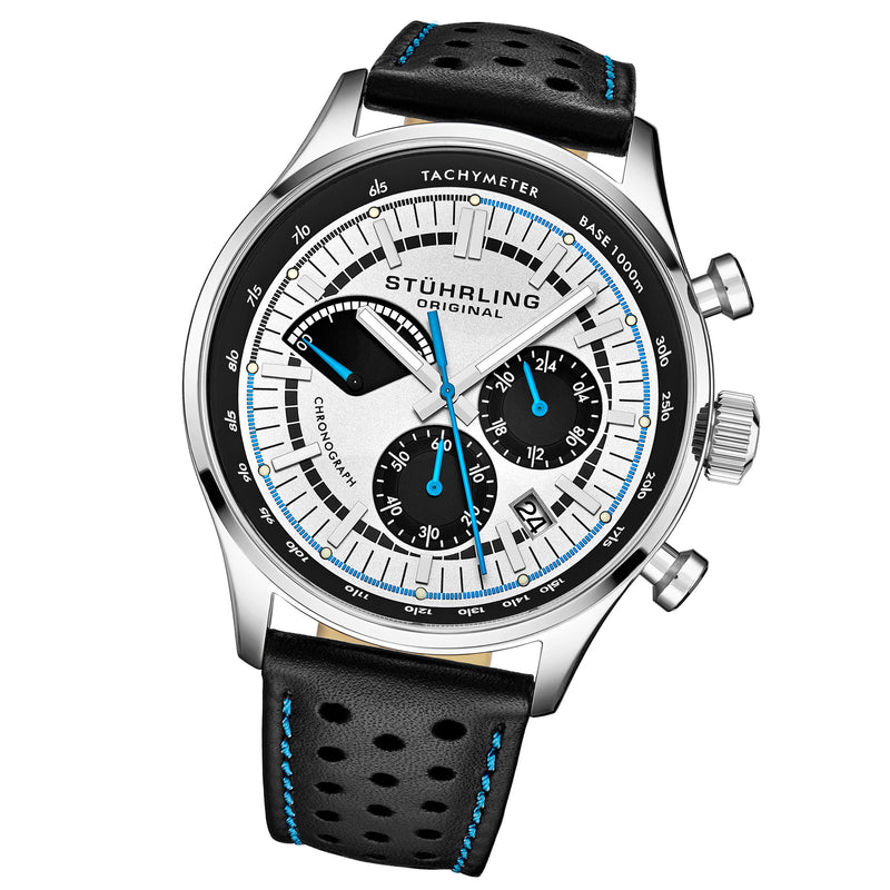 Monaco Black/Leather/Silver Dial/Silver Case | Silver Dial