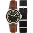 Mckellar Dual Time Black / Leather | Black Dial