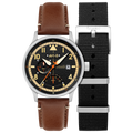 Mckellar Dual Time Black / Leather | Black Dial
