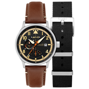 Mckellar Dual Time Black / Leather | Black Dial