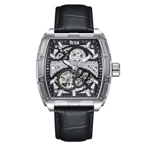 Olympia Japan Auto Skeleton Dial Black / Black | Black Dial