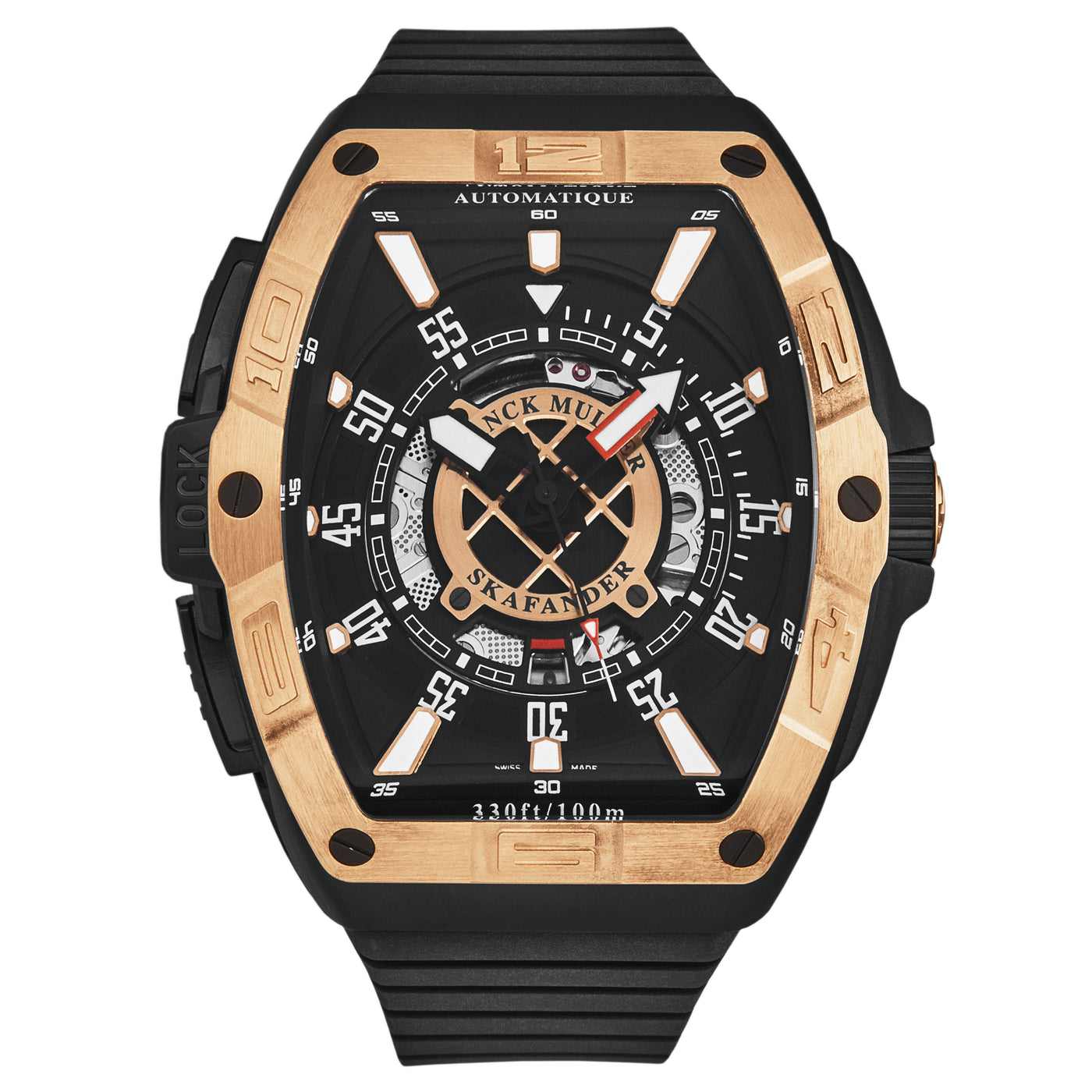 SkaFander 46SCSKFBLKBKGD1 / Black, Openworked | Black Dial