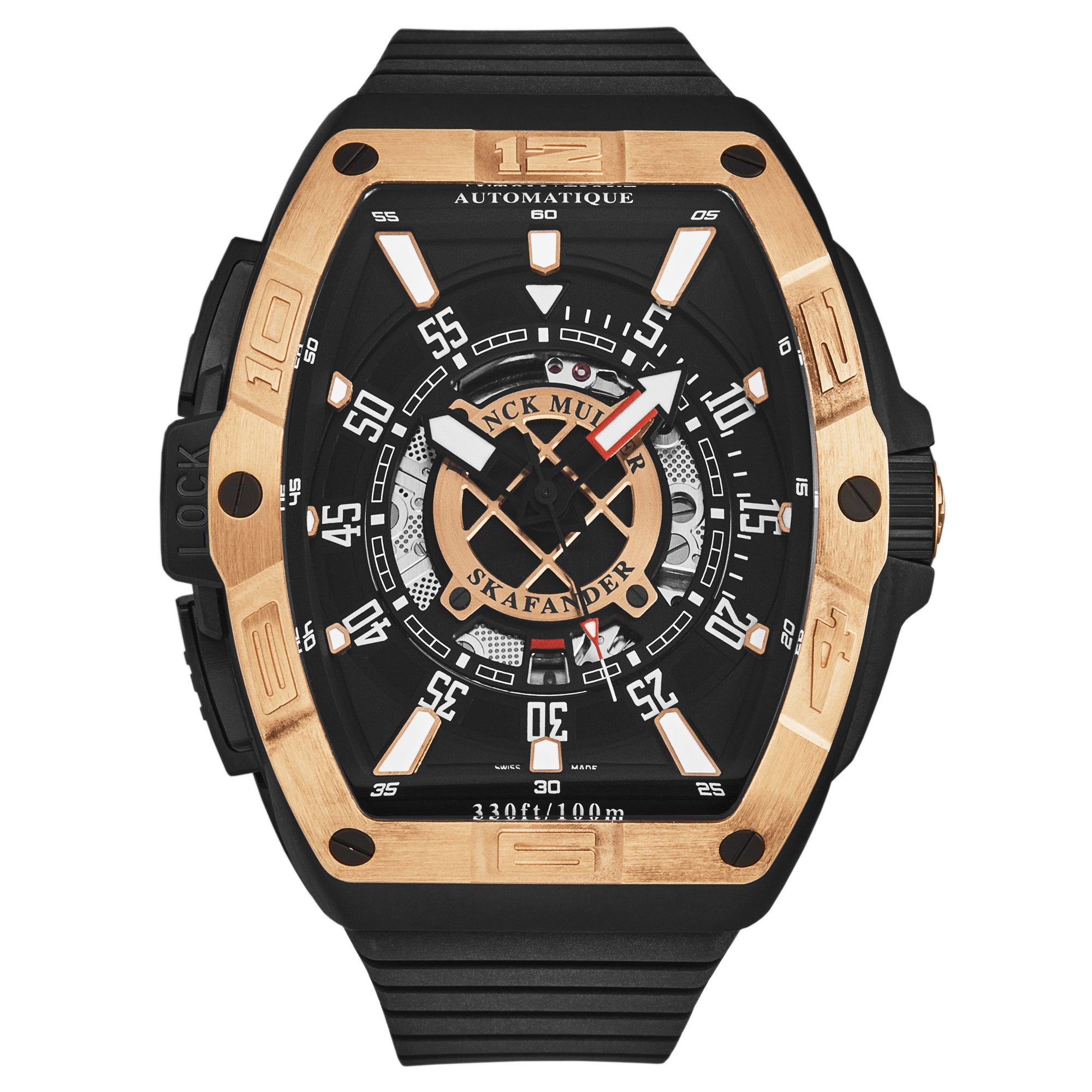 SkaFander 46SCSKFBLKBKGD1 / Black, Openworked | Black Dial